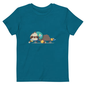 Cute Sloth skateboarding kids designer t-shirt