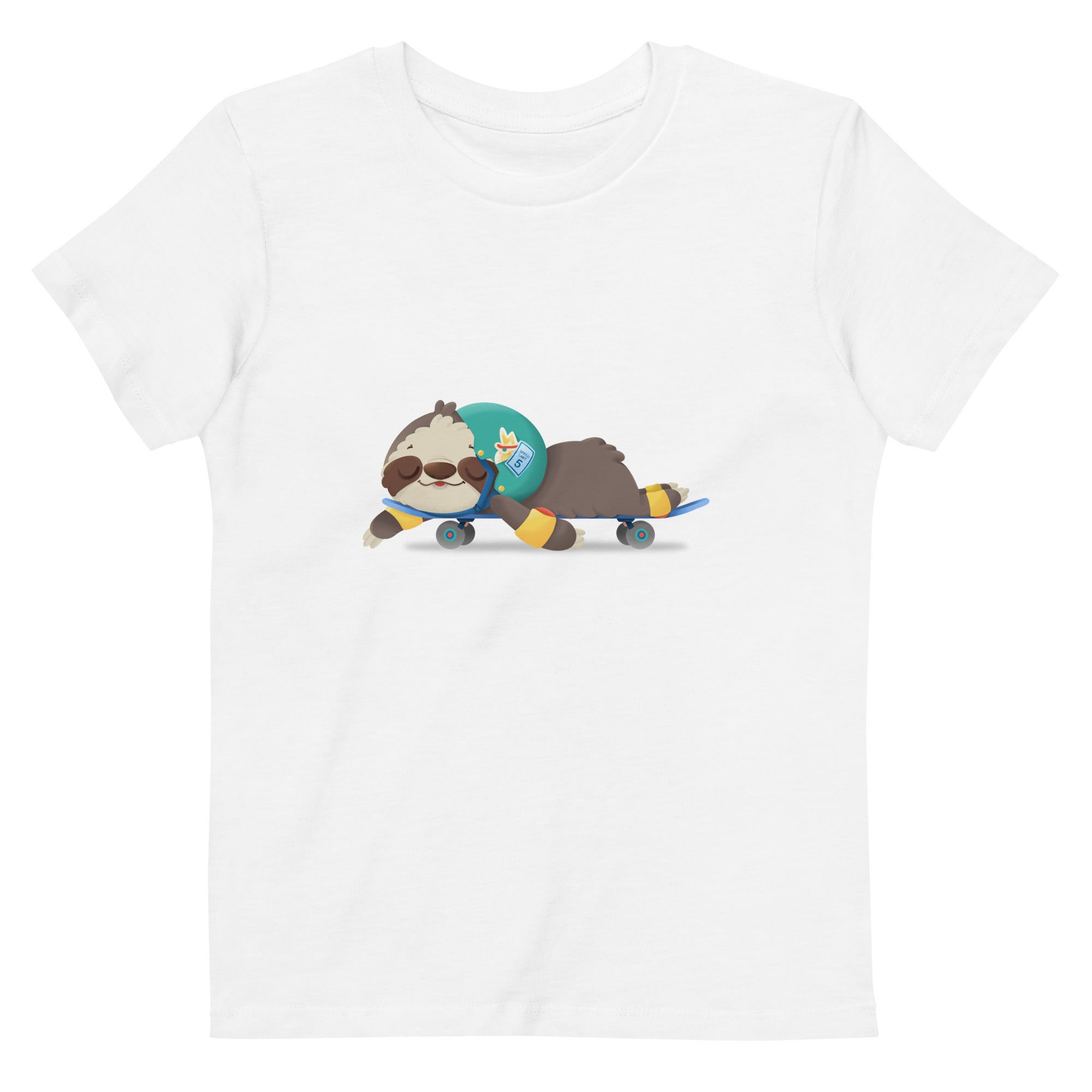 Cute Sloth skateboarding kids designer t-shirt