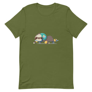 Cute Sloth Skateboarding Designer Short-Sleeve Unisex T-Shirt